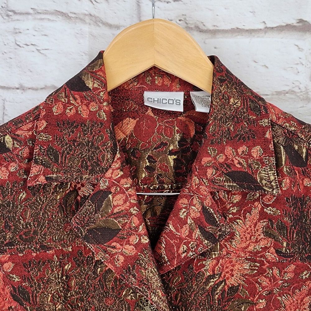 Chicos Jacket Small Whimsigoth Fairy Grunge Brocade Gothic Western Boho Floral - Picture 7 of 8